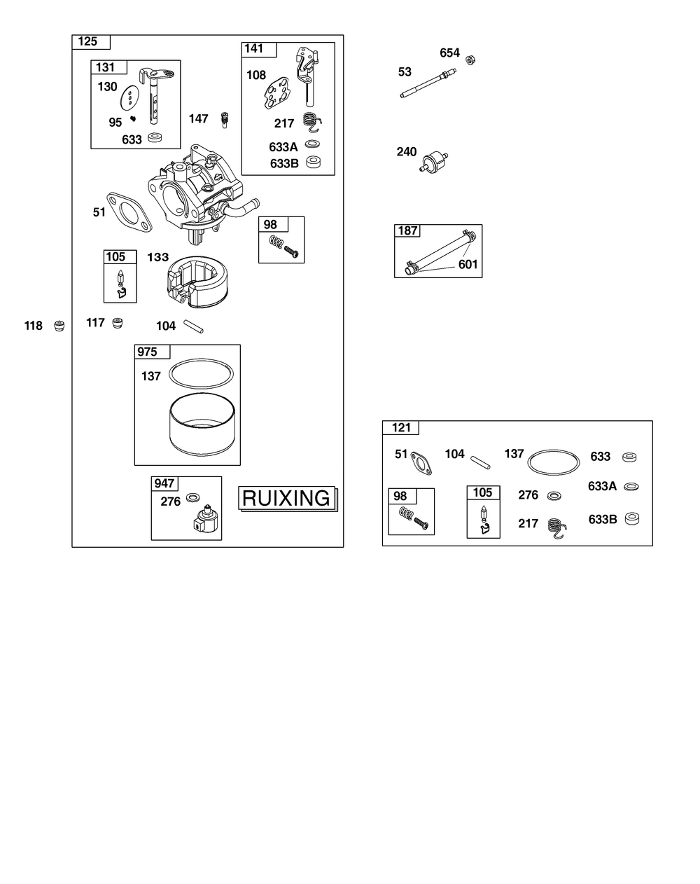 Carburetor And Fuel Supply Group Diagram and Parts List for 31R707-0056-G1 200000 - 399999 Briggs and Stratton Engine